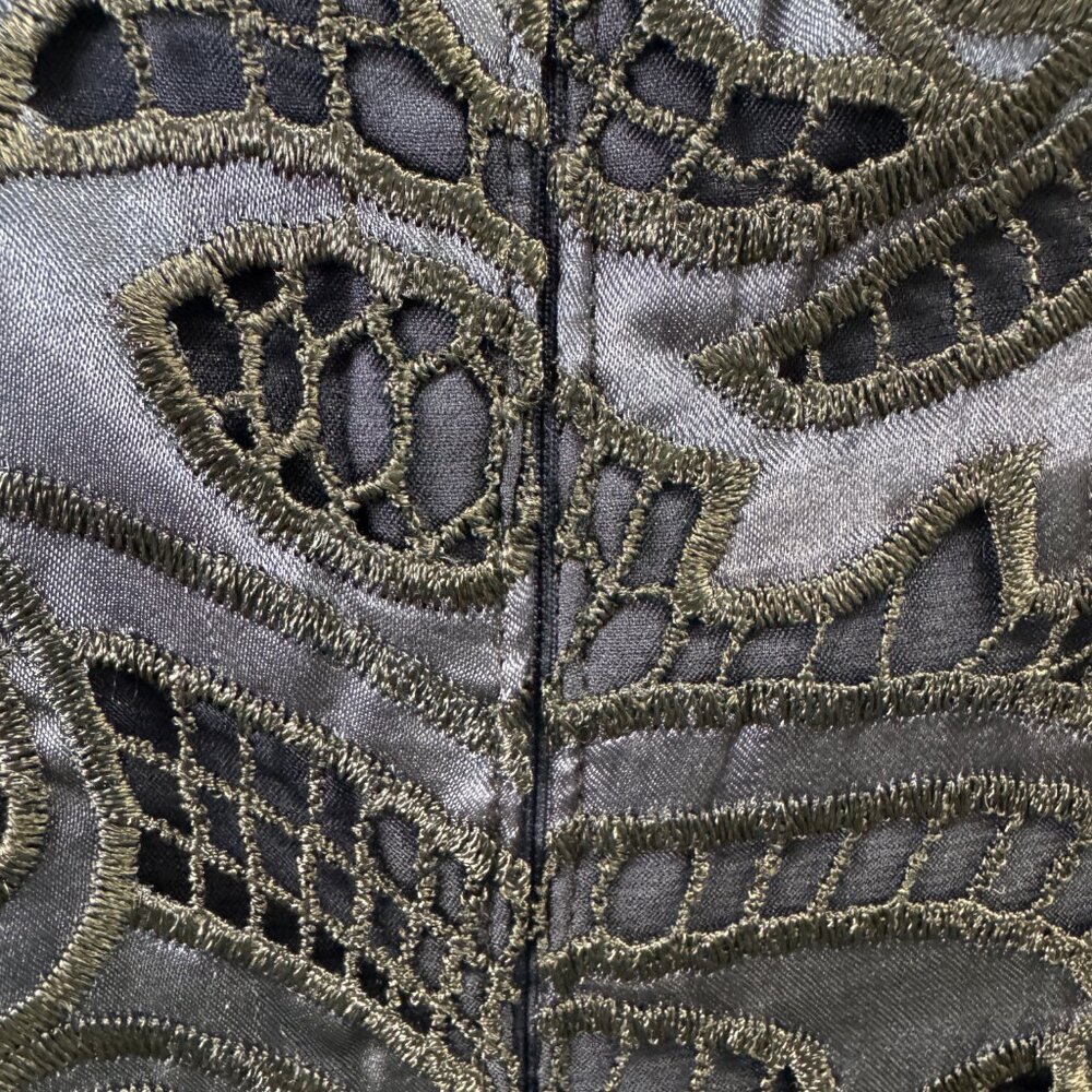 Antonio Melani Liva Black & Blue Lace Embroidered Fit & Flare Dress - Size 12 - Picture 8 of 16